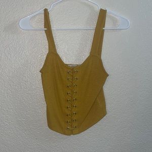 Small mustard yellow crop top
